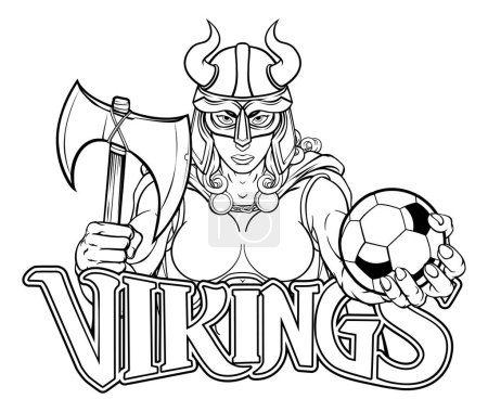 A Viking female warrior woman gladiator soccer football sports mascot