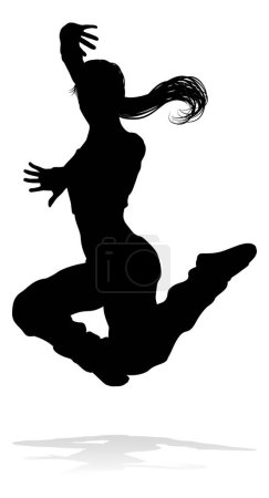 Une danseuse de street dance hip hop en silhouette