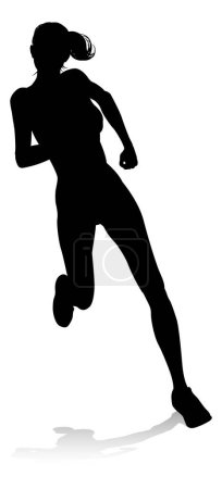 Illustration for Silhouette runner in a race track and field event - Royalty Free Image