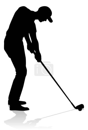 Téléchargez les illustrations : Un golfeur sportif jouant au golf - en licence libre de droit