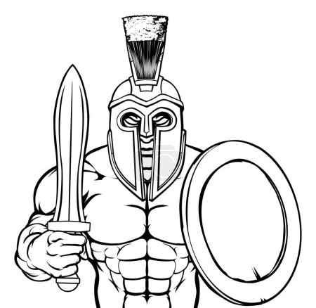 Mascotte de sport guerrier spartiate ou troyenne