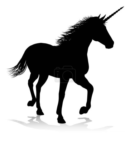 Ein Einhorn Silhouette mythische gehörnte Pferd Grafik