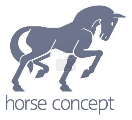 Ilustración de Un concepto ilustrativo de un poderoso caballo estilizado - Imagen libre de derechos