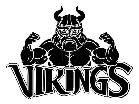Illustration for A Viking warrior gladiator cartoon sports mascot - Royalty Free Image