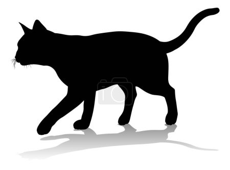Eine Silhouette Katze Haustier Tier detaillierte Grafik