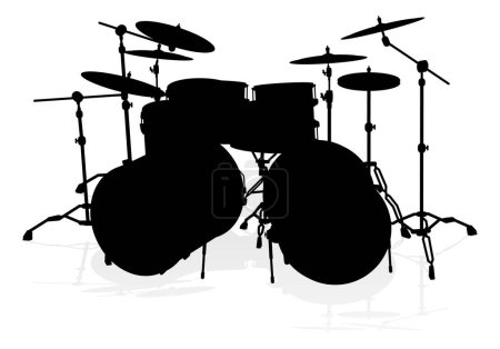 Eine detaillierte Silhouette des Schlagzeugs