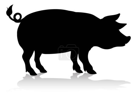 Illustration for A farm animal silhouette of a pig - Royalty Free Image