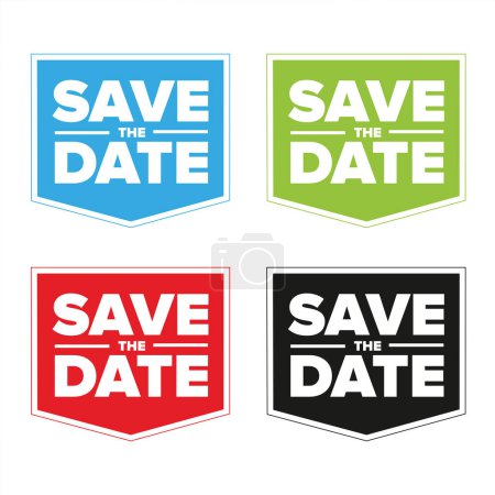 Téléchargez les illustrations : Save the Date invitation sign vector - en licence libre de droit