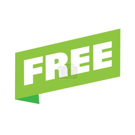 Illustration for Free label green speech bubble vector - Royalty Free Image