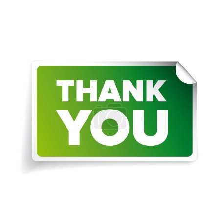 Illustration for Vector Thank you sticker green - Royalty Free Image