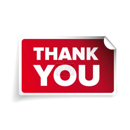 Illustration for Vector Thank you sticker red - Royalty Free Image