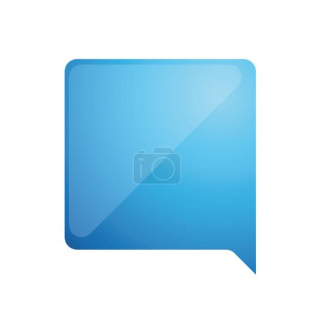 Illustration for Empty label speech bubble blue - Royalty Free Image