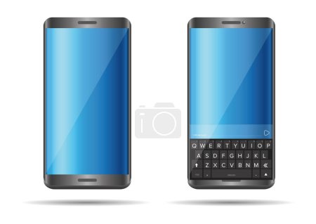 Illustration for Smartphone with full keyboard vector - Royalty Free Image