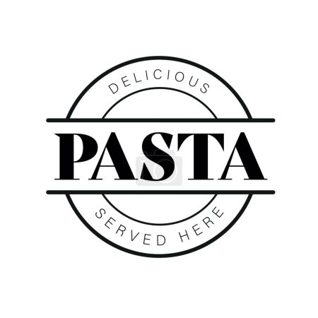 Téléchargez les illustrations : Délicieux Vecteur de logo timbre vintage Pâtes - en licence libre de droit