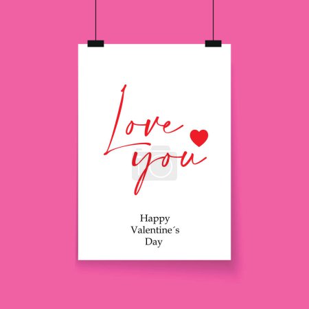 Foto de Love You Feliz día de San Valentín vector de tarjetas - Imagen libre de derechos