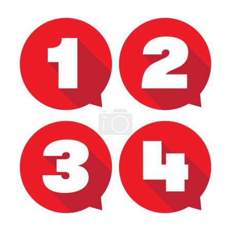 Foto de Uno Dos Tres Cuatro rojo número conjunto vector - Imagen libre de derechos