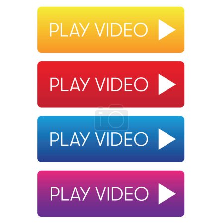Foto de Reproducir vídeo conjunto de botones web vector - Imagen libre de derechos