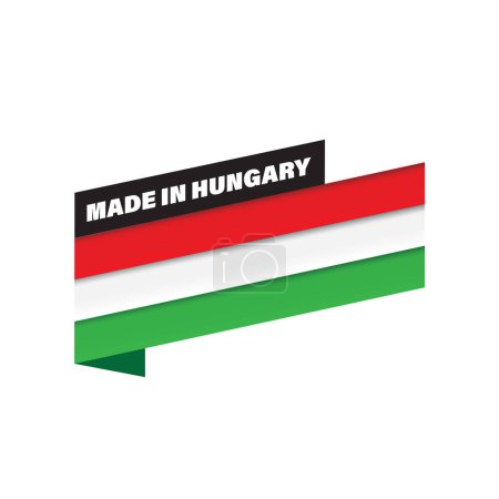 Foto de Made in Hungría etiqueta etiqueta vectores - Imagen libre de derechos