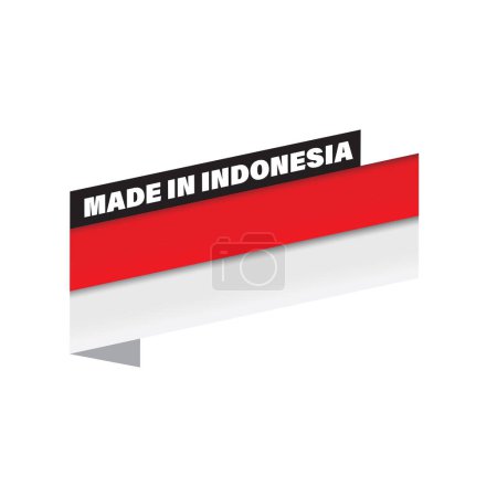 Foto de Hecho en Indonesia bandera cinta etiqueta vector - Imagen libre de derechos