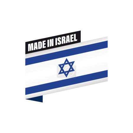 Made in Israel flag ribbon vector