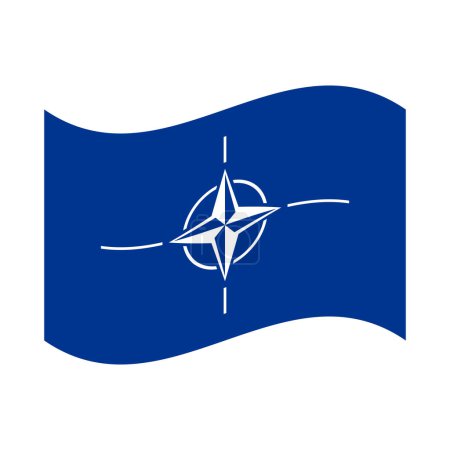 Bandera de la Organización del Tratado Atlántico Norte. Símbolo OTAN. Vector aislado en blanco.