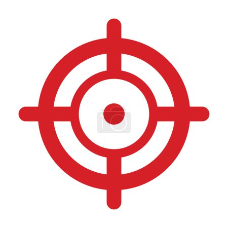 Illustration for Target destination red icon. Aim sniper shoot. Focus cursor symbol. Bull eye mark. Vector isolated on white. - Royalty Free Image