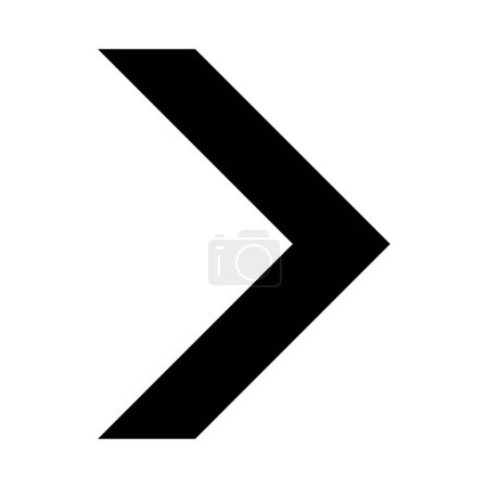 Illustration for Arrow icon. Right arrow sign. Chevron symbol. Vector isolated on white. - Royalty Free Image