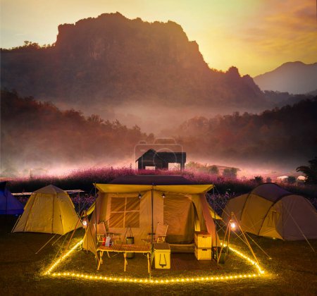 Téléchargez les photos : Objet isolé pour tente dans le parc de camping sur fond blanc, matériau pour travaux d'art et de design - en image libre de droit