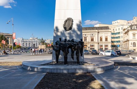 Photo for A picture of the base of the Memorial of Rebirth, in Bucharest. - Royalty Free Image