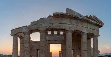 Photo for A picture of the Propylaea, the gateway to the Acropolis of Athens, at sunset. - Royalty Free Image