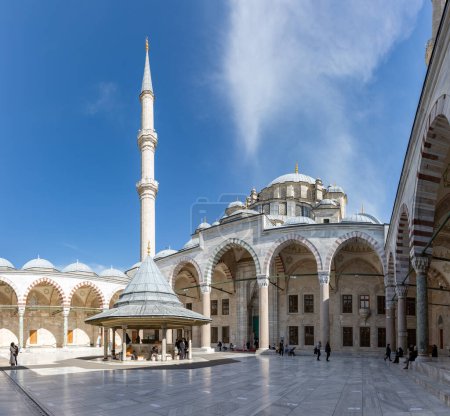 Photo for A picture of the courtyard, or sahn, of the Fatih Mosque, in Istanbul. - Royalty Free Image