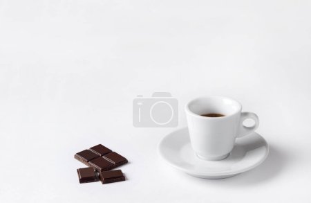 Photo for Coffee cup with chocolate  on a white background.Cup of espresso. - Royalty Free Image