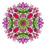 mandala with curcuma flowers, decorative pattern for use in textile, postcard, illustration