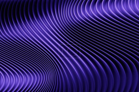Photo for Abstract  gradient and geometric stripes pattern. Linear purple   pattern, 3D illustration. - Royalty Free Image