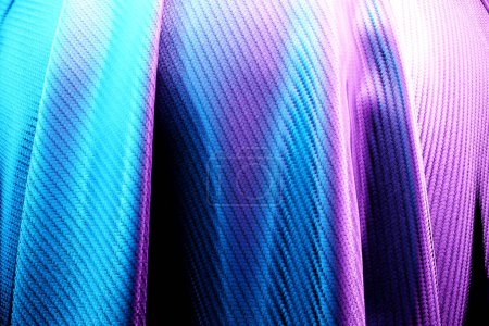 Photo for 3d illustration of  blue and pink   glowing  cloth.   fabric wave, elegant textile - Royalty Free Image