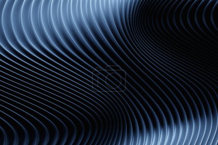 Photo for Abstract  gradient and geometric stripes pattern. Linear blue  pattern, 3D illustration. - Royalty Free Image