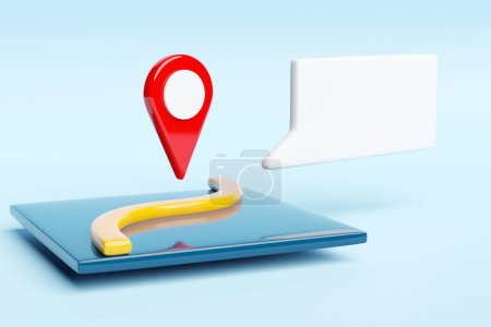 Foto de 3d ilustración de un icono con un punto de destino rojo en el mapa. marcador de navegación - Imagen libre de derechos