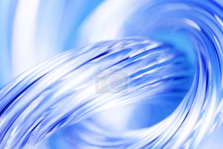 Photo for 3D illustration  close up of the of a blue torus. Fantastic cell.Simple geometric shapes - Royalty Free Image