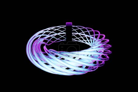 Foto de 3D illustration of a pink torus. Fantastic cell.Simple geometric shapes - Imagen libre de derechos