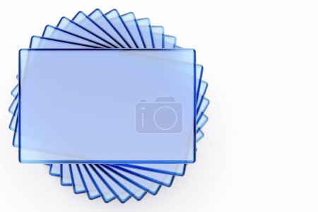 Foto de 3D illustration of a blue  frame mocap in volumetric  isolated background. Advertising banner mockup. - Imagen libre de derechos