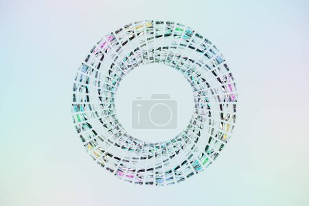 Photo for 3D rendering abstract    white  round fractal, portal with spikes.  round spiral on white isolated background - Royalty Free Image