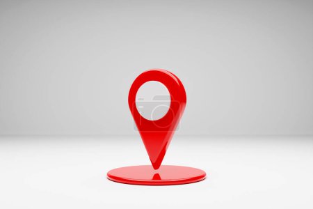Foto de 3d ilustración de un icono con un punto de destino rojo en el mapa. marcador de navegación - Imagen libre de derechos