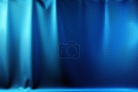 Téléchargez les photos : 3d illustration of  blue   glowing  cloth.  fabric wave, elegant textile - en image libre de droit