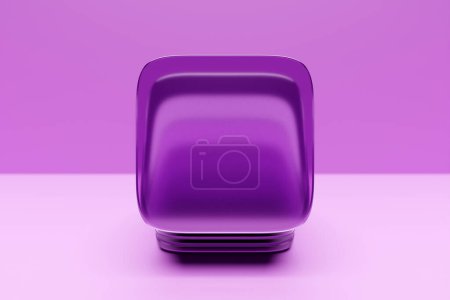 Photo for 3d illustration    purple cube  on monocrome isolated background - Royalty Free Image