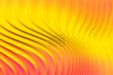 Foto de 3d ilustración de un clásico fondo de degradado abstracto amarillo con líneas. Impresión de las olas. Textura gráfica moderna. Patrón geométrico. - Imagen libre de derechos