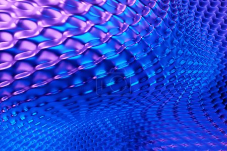 Foto de 3d illustration of geometric  blue and pink  wave surface.  Pattern of simple geometric  shapes - Imagen libre de derechos