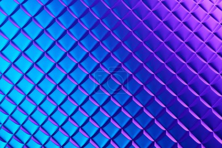 Foto de 3d illustration blue  geometric pattern . Set of squares on monocrome background, pattern. Geometry  background, pattern - Imagen libre de derechos