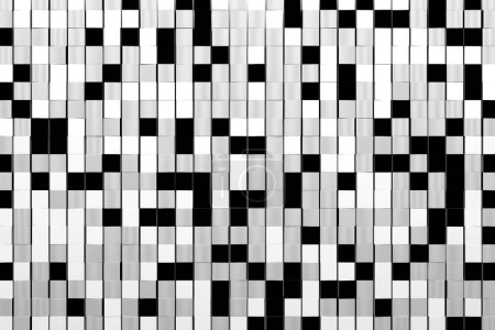 Foto de 3d illustration of rows of  black, white and gray   squares .Set of cubes on monocrome background, pattern. Geometry  background - Imagen libre de derechos