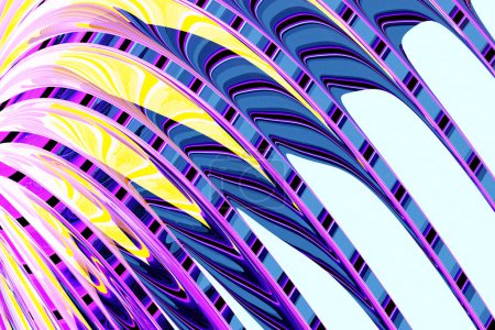 Téléchargez les photos : 3d illustration of a classic purple abstract gradient background with lines.  Modern graphic texture. Geometric pattern. - en image libre de droit