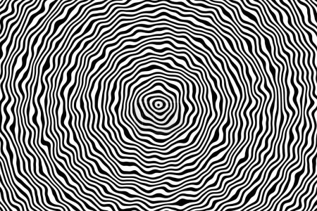 Foto de Abstract hypnotic and geometric stripes pattern. Linear pattern in black and white, 3D illustration. - Imagen libre de derechos